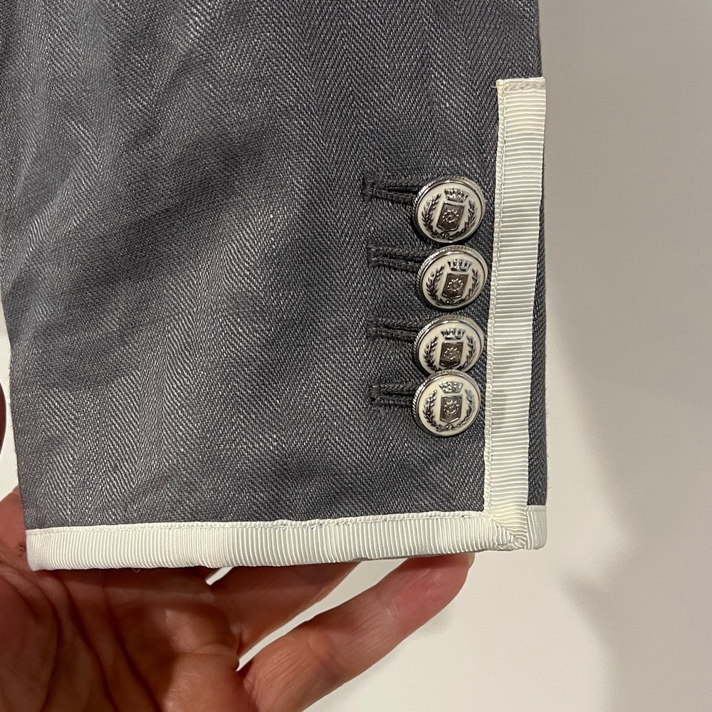 J. Crew Factory Gray Blazer with White Trim - Picture 5 of 5